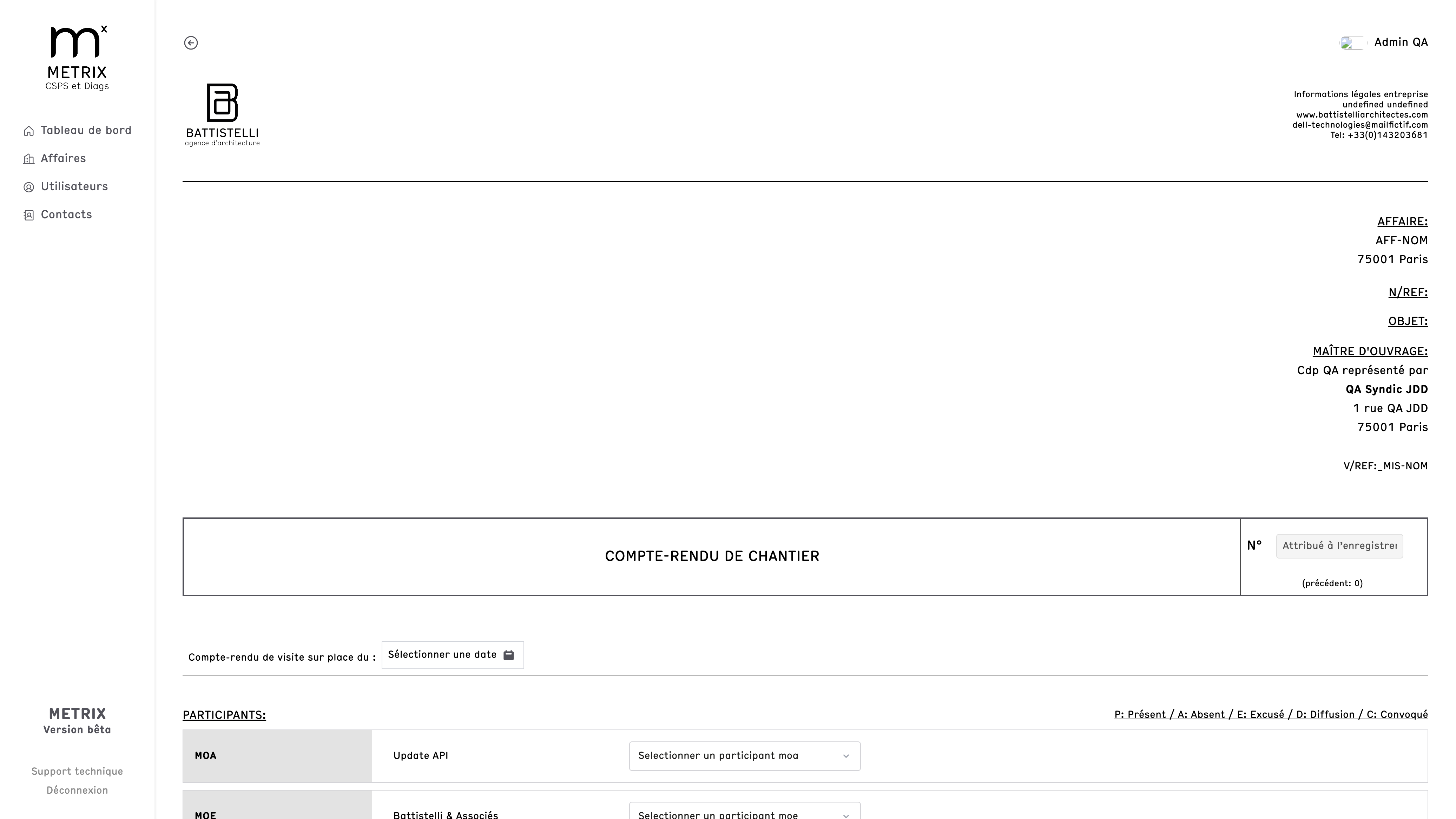 Liste des comptes rendus